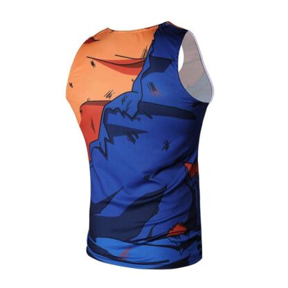 Dragon Orange and Blue Ravaged Workout Tank - FitKing