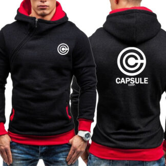 Dragon Capsule Final Form Side Zip Hoodie Black with Red Interior - Superhero Gym Gear