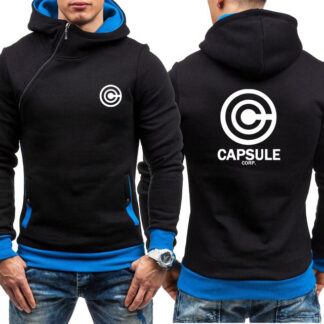 Dragon Capsule Final Form Side Zip Hoodie Black with Blue - Superhero Gym Gear