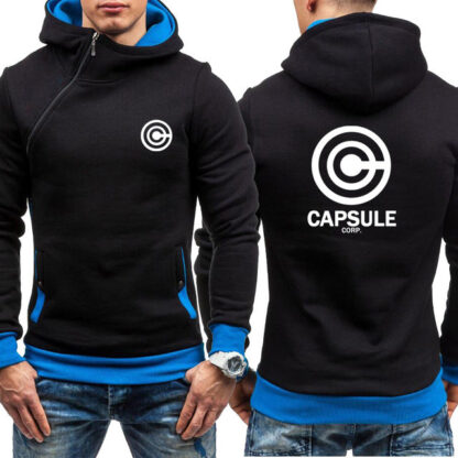 Dragon Capsule Final Form Side Zip Hoodie Black with Blue - Superhero Gym Gear