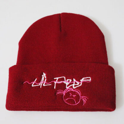 Lil Peep Embroidered Knit Hat Stretchy Plain Beanie Cap for Men Women - Superhero Gym Gear