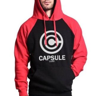 Capsule Saiyan Hoodie Black and Red - FitKing