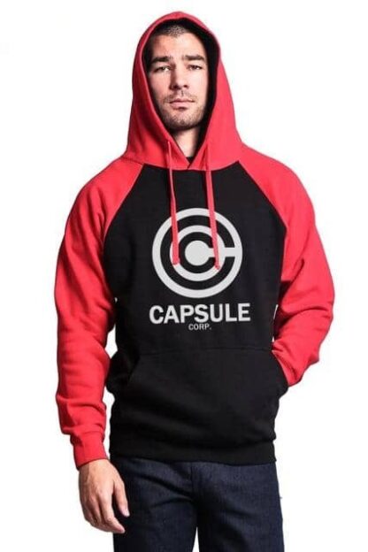 Capsule Saiyan Hoodie Black and Red - FitKing