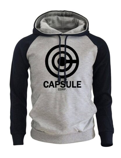 Capsule Saiyan Hoodie Grey and Dark Blue - FitKing