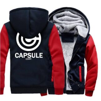 Dragon Thick Winter Capsule Hoodie Dark Blue and Red - FitKing