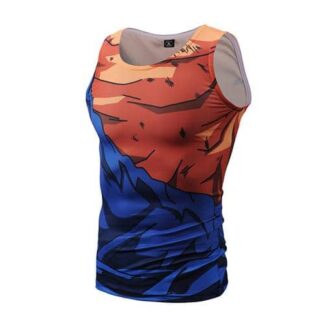 Dragon Orange and Blue Ravaged Workout Tank - FitKing