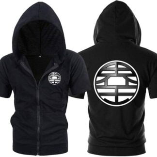 Dragon Black Zip up Short Sleeve Hoodie - Symbol 1 - FitKing