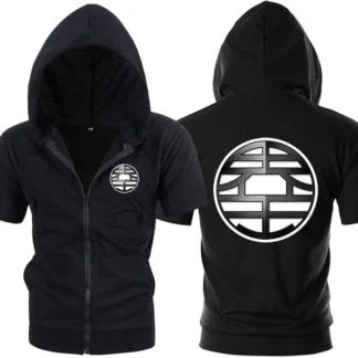 Dragon Black Zip up Short Sleeve Hoodie - Symbol 1 - FitKing