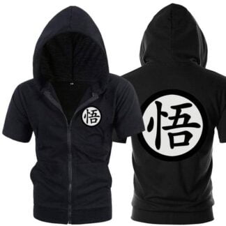 Dragon Black Zip up Short Sleeve Hoodie - Symbol 2 - FitKing