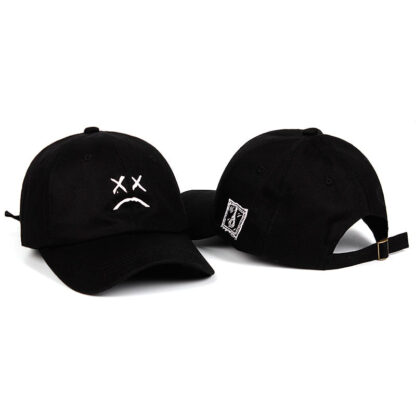 Lil Peep Dad Hat Sad Face Cap Black or Pink - Superhero Gym Gear