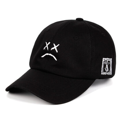 Lil Peep Dad Hat Sad Face Cap Black or Pink - Superhero Gym Gear