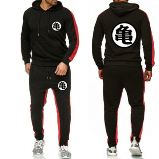 Dragon Tracksuit Saiyan Style Hoodie and Joggers Black - Superhero Gym Gear