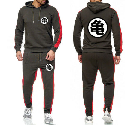 Dragon Tracksuit Saiyan Style Hoodie and Joggers Dark Grey - Superhero Gym Gear