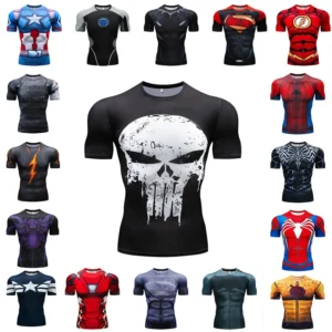 Superhero Premium Quick Dry Compression Shirts Short Sleeve